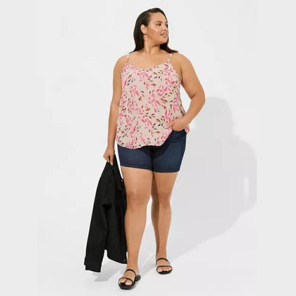 Torrid - Sophie Swing Cami in Water Leaves Chateau Grey & Pinks